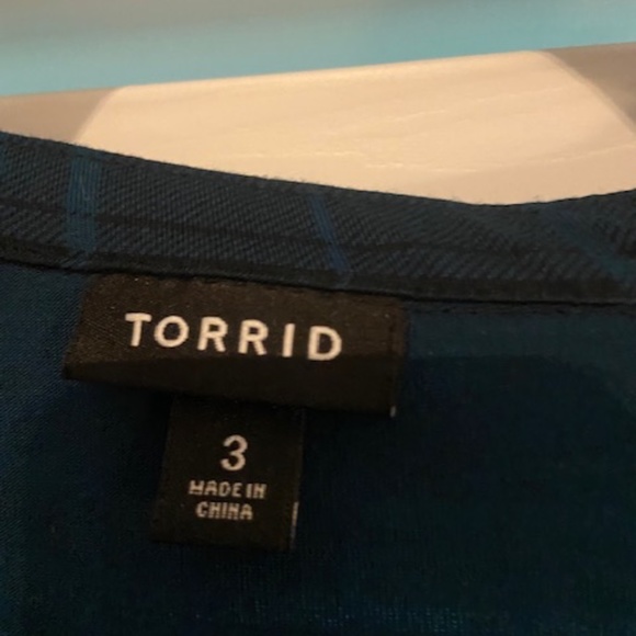 TORRID - Blue Plaid Belted Dress - Picture 2 of 3